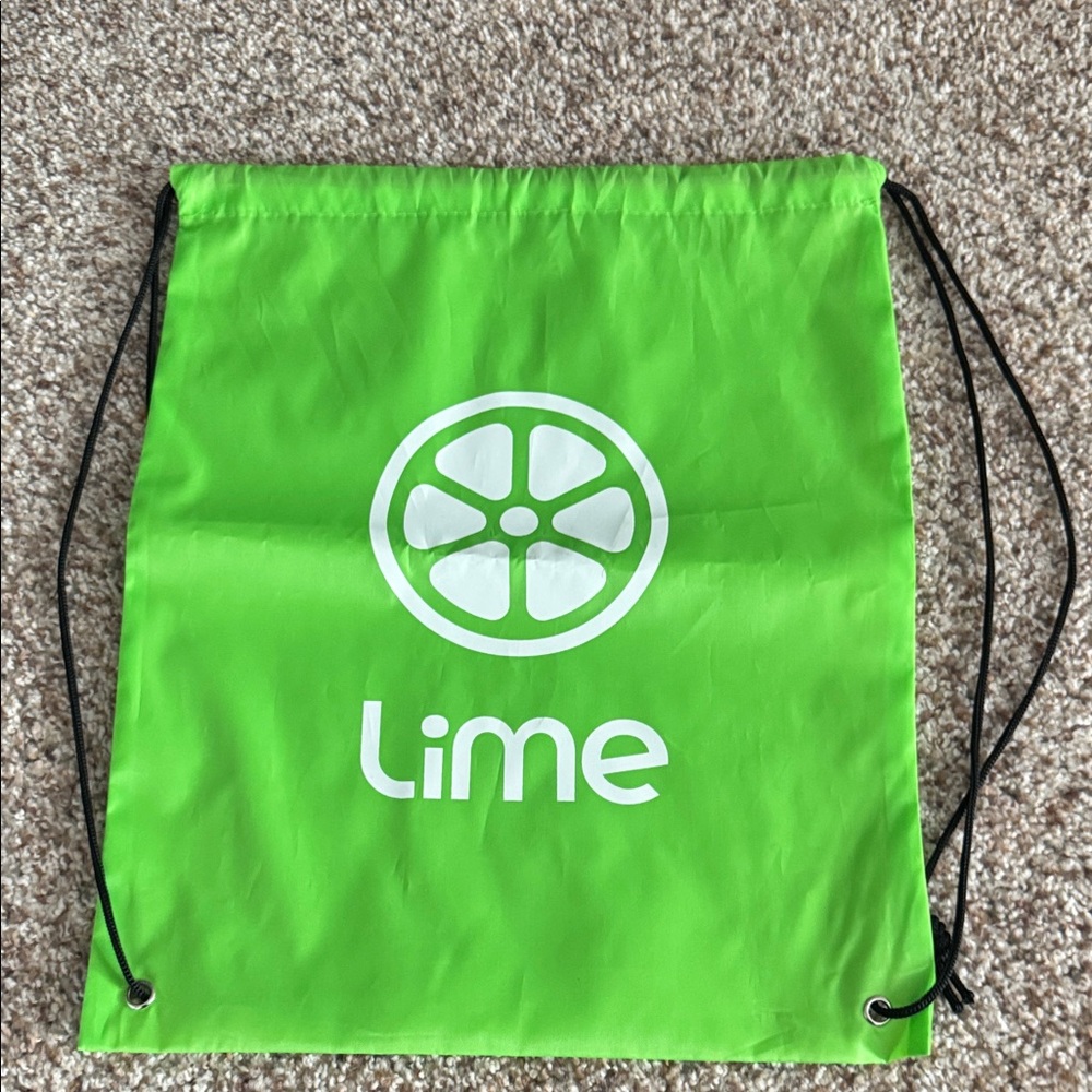 Lime Logo Drawstring Backpack In Bright Green - image 1